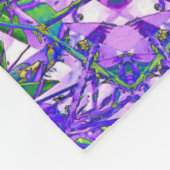 抽象芸術万華鏡のように千変万化するパターンパターン（紫と緑） フリースブランケット (角)