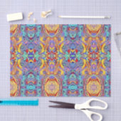 抽象芸術万華鏡のように千変万化するパターンフクロウ（明るい原色） 薄葉紙 (クラフト)