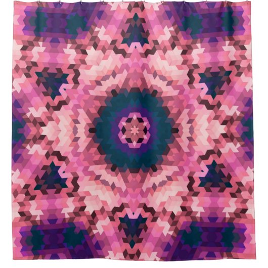 抽象芸術万華鏡のように千変万化するパターン丸 シャワーカーテン (正面)