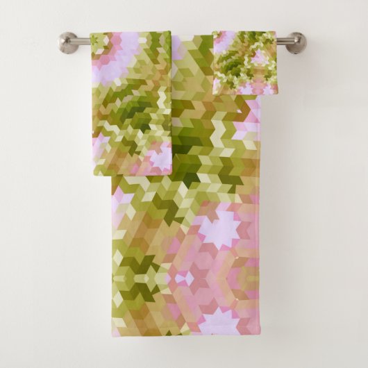 抽象芸術万華鏡のように千変万化するパターン丸 バスタオルセット (インサイチュ)