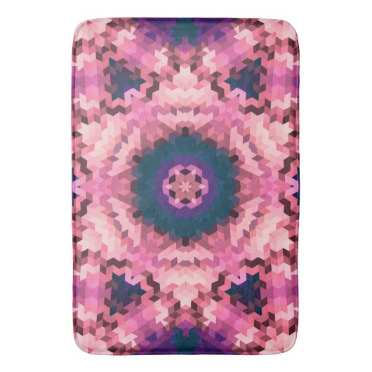 抽象芸術万華鏡のように千変万化するパターン丸 バスマット (正面縦)