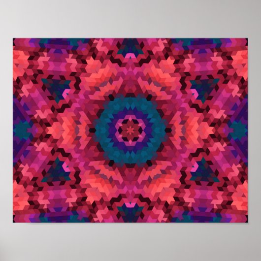 抽象芸術万華鏡のように千変万化するパターン丸 ポスター (正面)