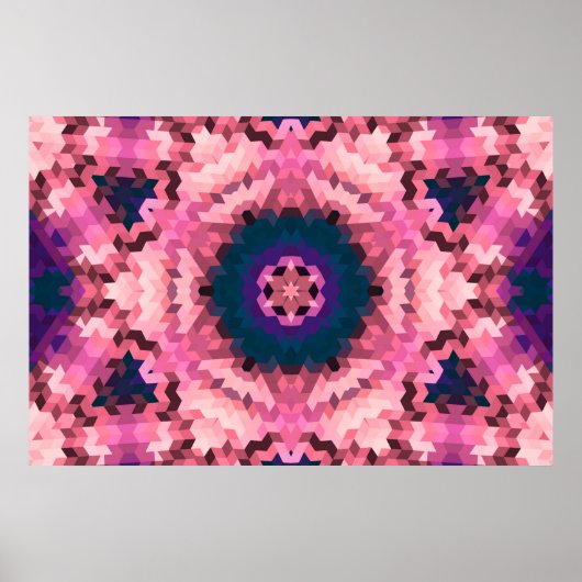 抽象芸術万華鏡のように千変万化するパターン丸 ポスター (正面)