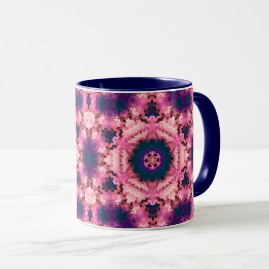 抽象芸術万華鏡のように千変万化するパターン丸 マグカップ (正面右)