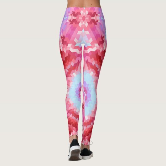 抽象芸術万華鏡のように千変万化するパターン丸 レギンス (裏面)