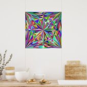 抽象芸術万華鏡のように千変万化するパターン ポスター (キッチン)