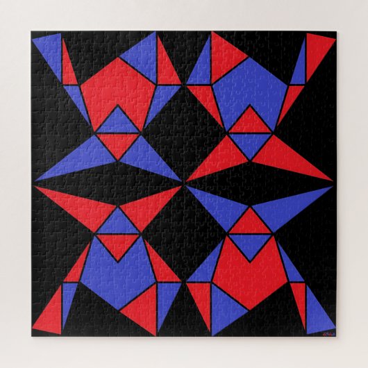 抽象芸術三角形の三位一体Ken Gage Art ジグソーパズル (縦)