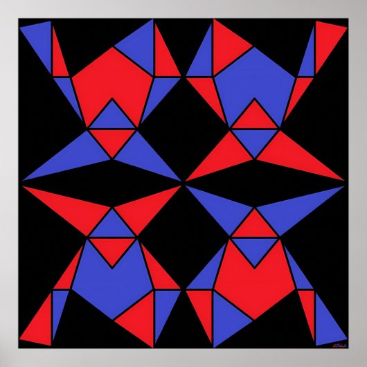 抽象芸術三角形の三位一体Ken Gage Art ポスター (正面)