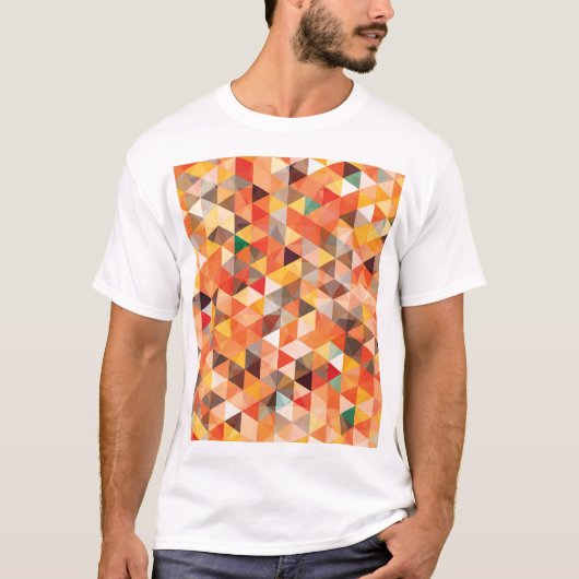 抽象芸術三角形の継ぎ目なしパターン Tシャツ (正面)