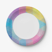 抽象芸術三角形の背景 ペーパープレート (正面)