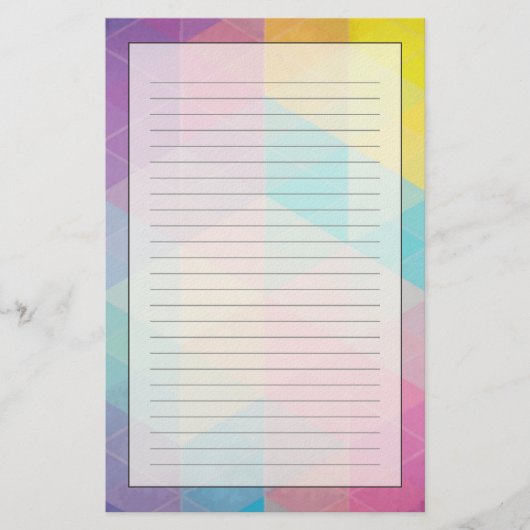 抽象芸術三角形の背景 便箋 (正面)