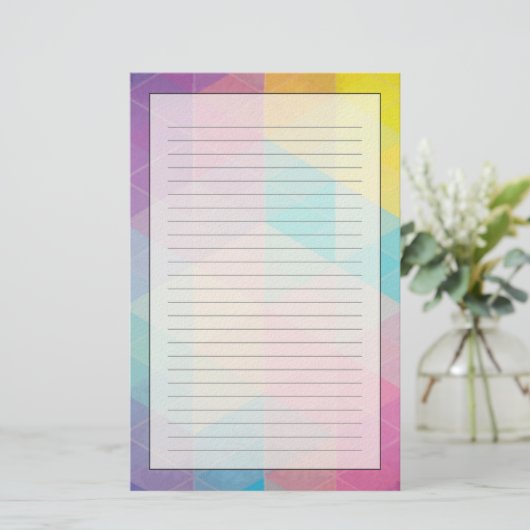 抽象芸術三角形の背景 便箋 (スタンド正面)