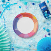 抽象芸術三角形カラフルパターン ペーパープレート (パーティー)