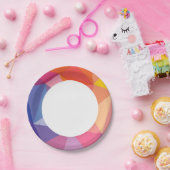 抽象芸術三角形カラフルパターン ペーパープレート (パーティー)