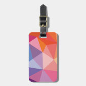 抽象芸術三角形カラフルパターン ラゲッジタグ (正面縦)