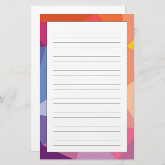 抽象芸術三角形カラフルパターン 便箋 (正面/裏面)