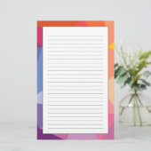 抽象芸術三角形カラフルパターン 便箋 (スタンド正面)