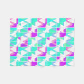 抽象芸術三角形シェイプ幾何学的プリントパターン フリースブランケット (正面(横))