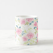 抽象芸術三角形バラモダンモザイクプリント コーヒーマグカップ (中央)