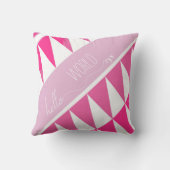 抽象芸術三角形ピンクのピンク色ラベンダーパターン クッション (裏面)