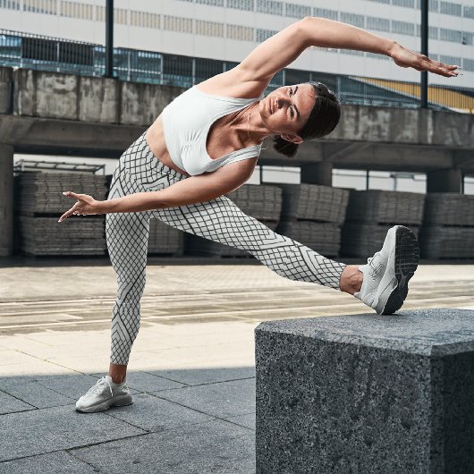 抽象芸術三角形ラインカプリレギンス カプリレギンス