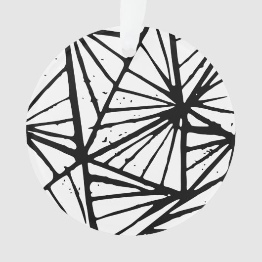 抽象芸術三角形リノプリントアクリルオーナメント オーナメント (正面)