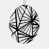 抽象芸術三角形リノプリントオーナメント セラミックオーナメント (右)