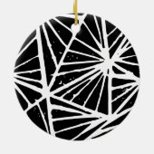 抽象芸術三角形リノプリントオーナメント セラミックオーナメント (裏面)