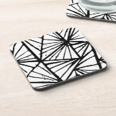 抽象芸術三角形リノプリント コースター (左側)