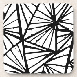 抽象芸術三角形リノプリント コースター