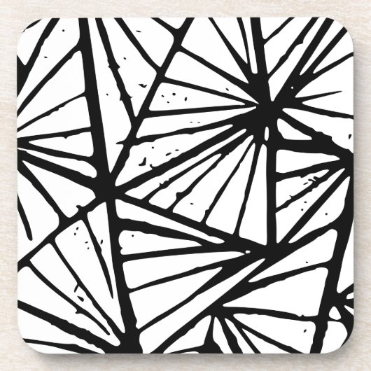 抽象芸術三角形リノプリント コースター (正面)