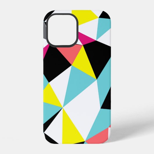 抽象芸術三角形図形パターン背景 iPhoneケース (裏面)
