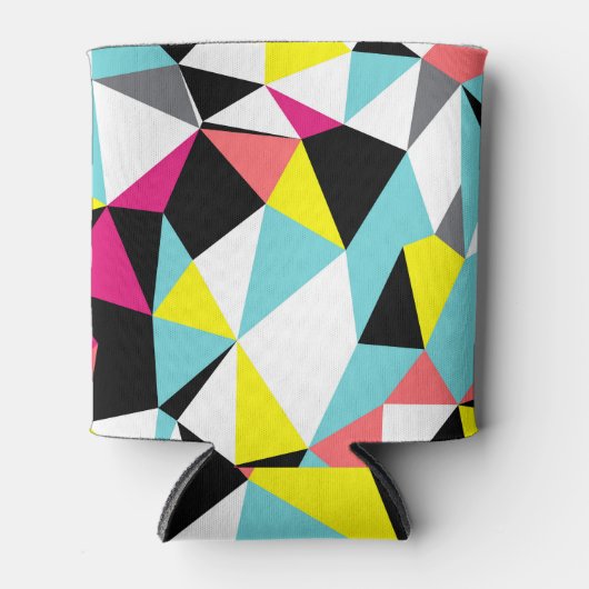 抽象芸術三角形：ジオメトリ背景 缶クーラー (正面)