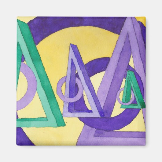 抽象芸術三角形 マグネット (正面)