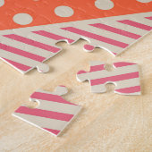 抽象芸術三角形：ヴィンテージジオメトリ背景 ジグソーパズル (側面)