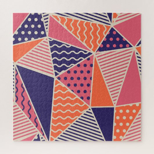 抽象芸術三角形：ヴィンテージジオメトリ背景 ジグソーパズル (縦)