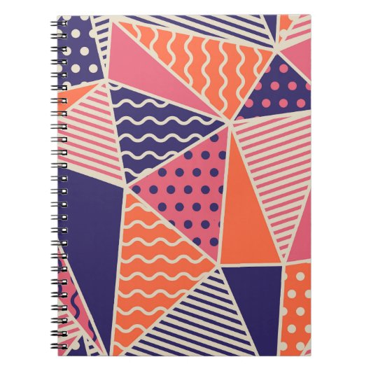 抽象芸術三角形:ヴィンテージジオメトリ背景 ノートブック (正面)