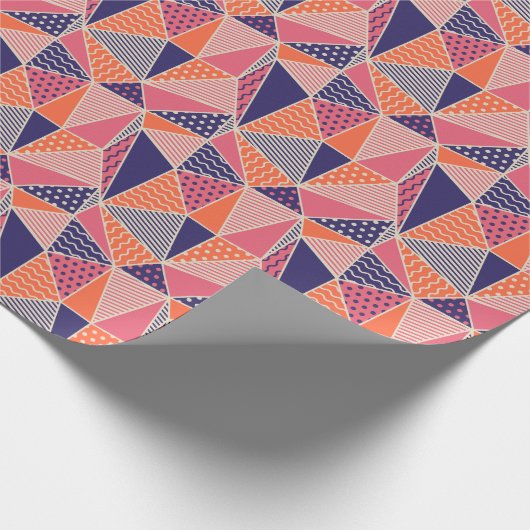 抽象芸術三角形:ヴィンテージジオメトリ背景 ラッピングペーパー (角)