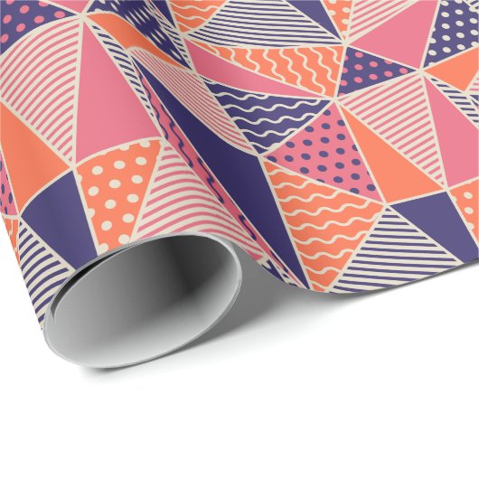 抽象芸術三角形:ヴィンテージジオメトリ背景 ラッピングペーパー (ロールコーナー)