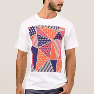 抽象芸術三角形：ヴィンテージジオメトリ背景 Tシャツ