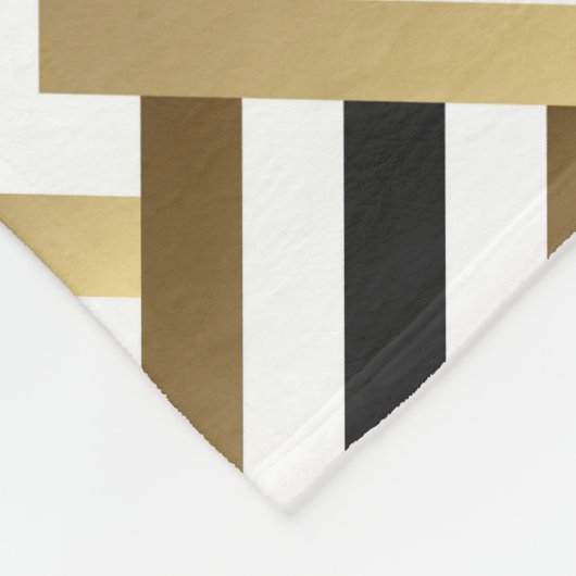 抽象芸術三角形:金ゴールド黒シームレス フリースブランケット (角)