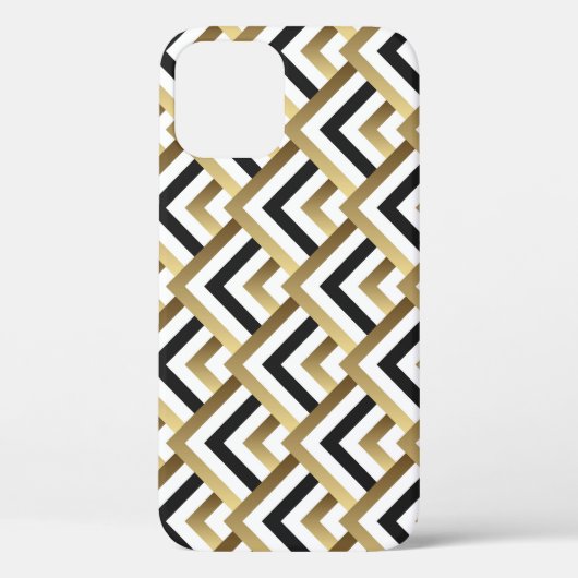 抽象芸術三角形:金ゴールド黒シームレス Case-Mate iPhoneケース (裏面)