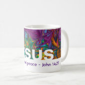 抽象芸術与えス実在平和カスタム信者 コーヒーマグカップ (正面右)