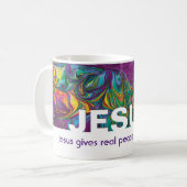 抽象芸術与えス実在平和カスタム信者 コーヒーマグカップ (正面左)