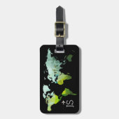 抽象芸術世界地図パーソナライズされた旅行 ラゲッジタグ (正面縦)