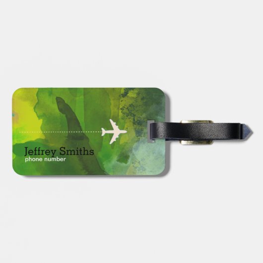 抽象芸術世界地図パーソナライズされた旅行 ラゲッジタグ (裏面横)