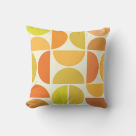 抽象芸術中世紀モダン円オレンジ色 クッション