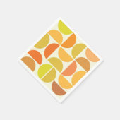 抽象芸術中世紀モダン円オレンジ色 スタンダードカクテルナプキン (角)