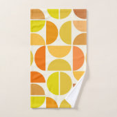 抽象芸術中世紀モダン円オレンジ色 バスタオルセット (ハンドタオル)