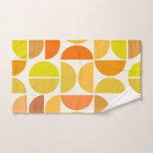 抽象芸術中世紀モダン円オレンジ色 バスタオルセット (ハンドタオル)